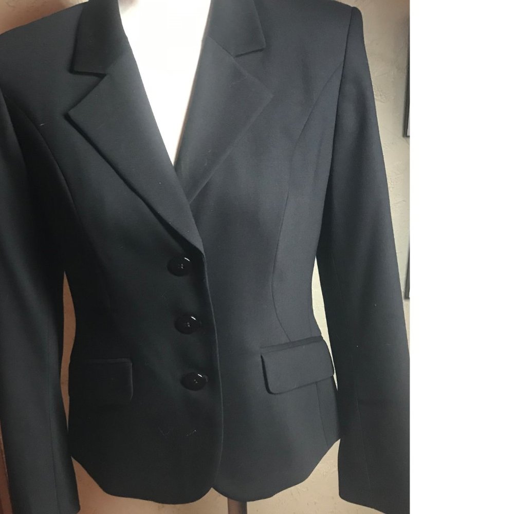Talbots Black Fitted Wool  Blazer Size 4 - Picture 7 of 8